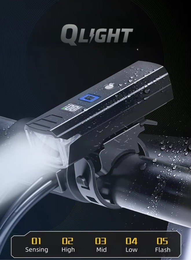 QLIGHT Super Bright Bike Lights, USB Rechargeable Bicycle Lights, Cycle Lights with 4 Modes, Waterproof Bicycle Lights,USB-C Fast Charge  Bike Headlight for Day/Night Riding Safety, Scooter Accessories - Image 3